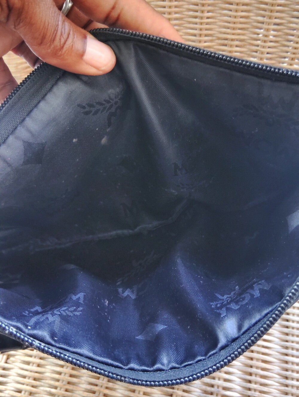 MCM Black Logo-Print Shoulder Bag with Gray Accents - Picture 5 of 6